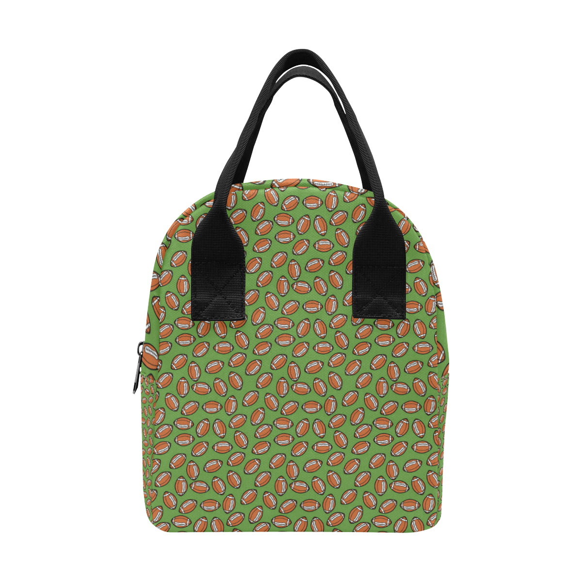 American Football on Green Design Insulated Lunch Bag