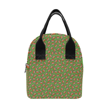 American Football on Green Design Insulated Lunch Bag