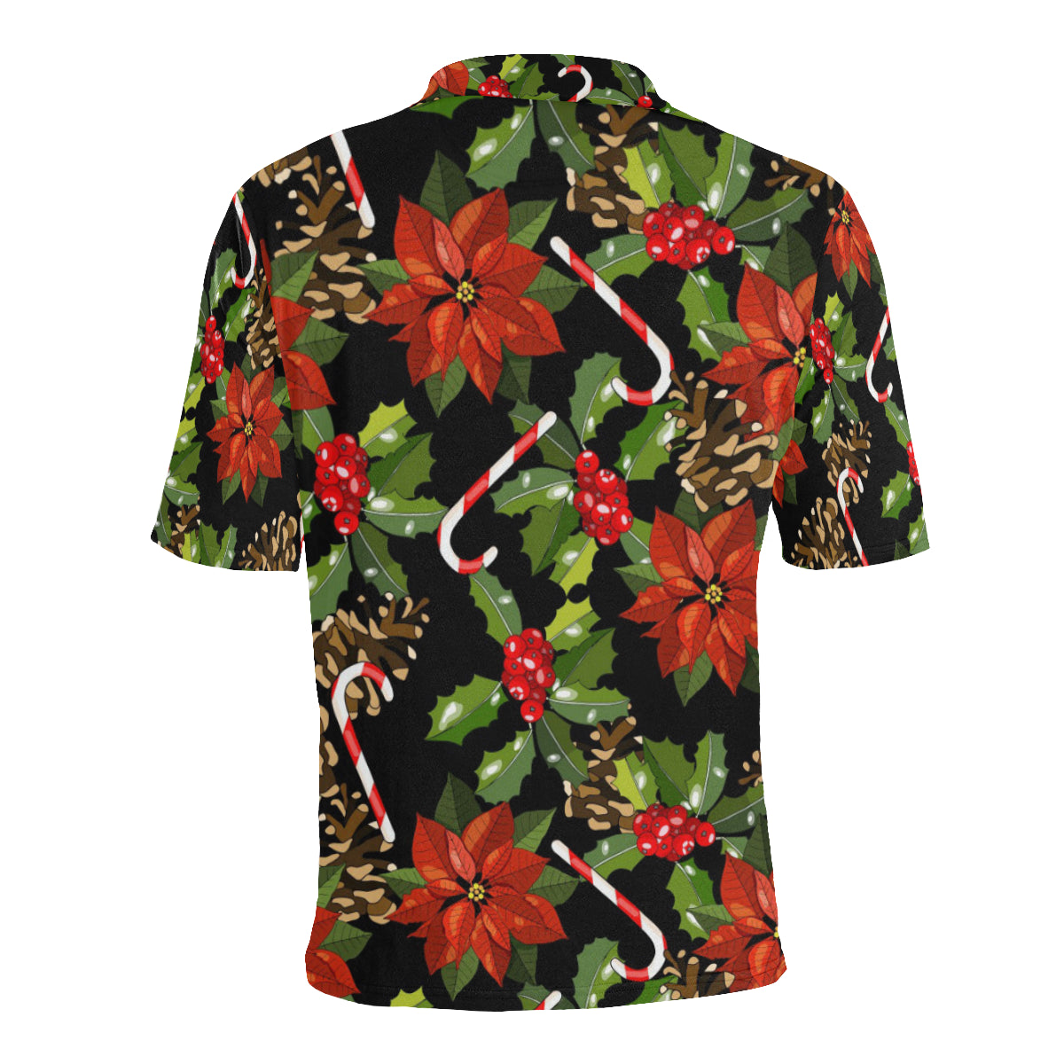 Poinsettia Pattern Print Design POT01 Men Polo Shirt