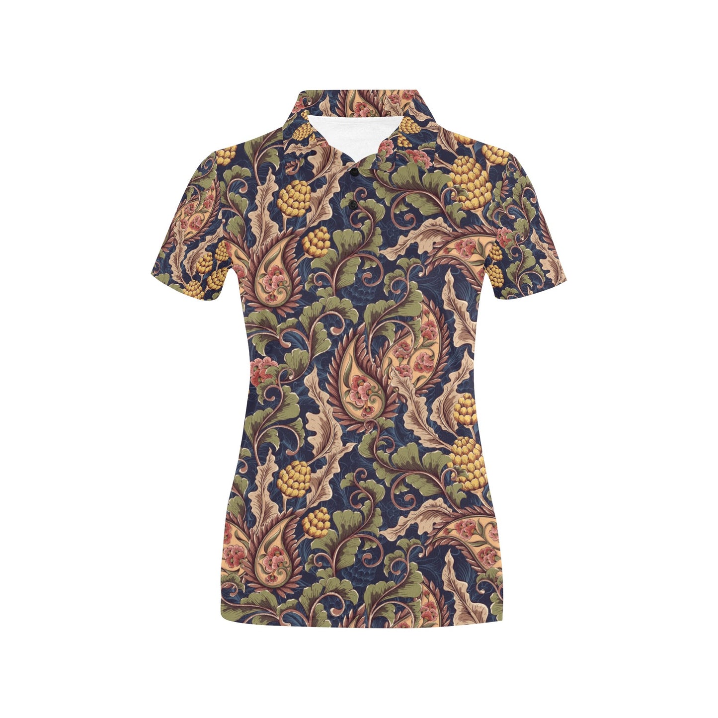 Floral Vintage Classic Print Women's Polo Shirt