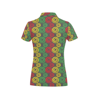 Rastafarian Pattern Print Design A05 Women's Polo Shirt