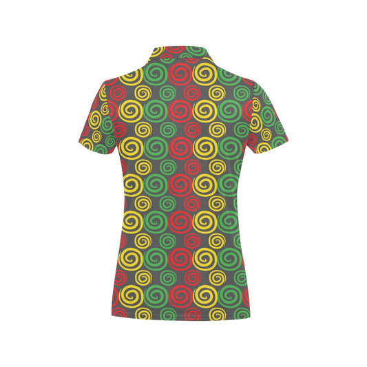 Rastafarian Pattern Print Design A05 Women's Polo Shirt