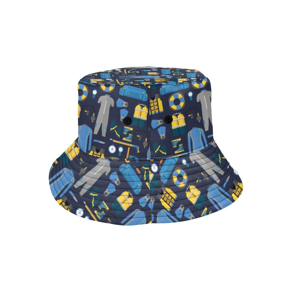 Scuba Equipment Print Design LKS305 Unisex Bucket Hat