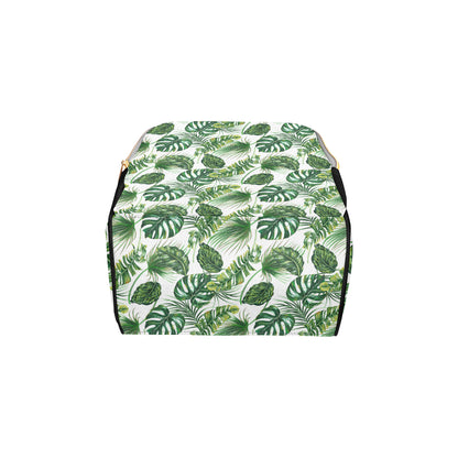Green Pattern Tropical Palm Leaves Diaper Bag Backpack