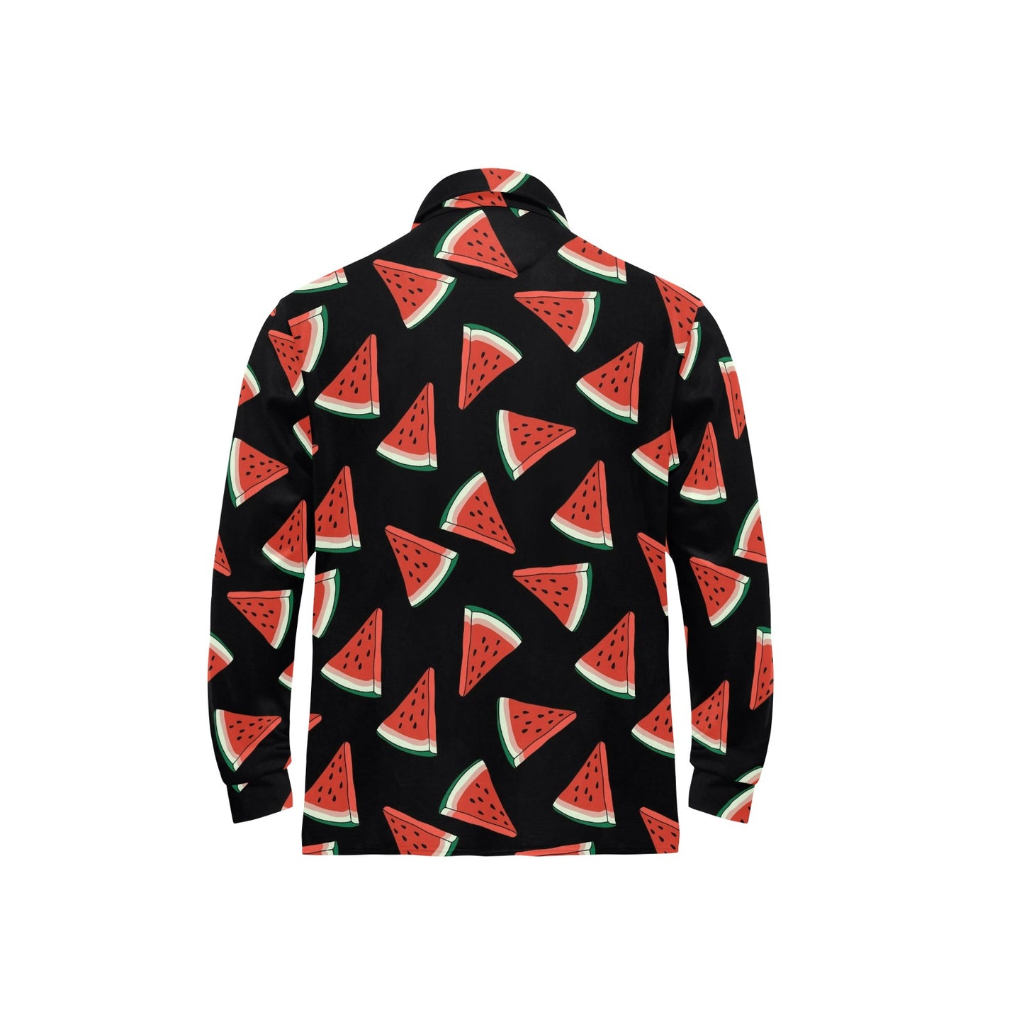 Watermelon Pattern Print Design WM01 Long Sleeve Polo Shirt For Men's