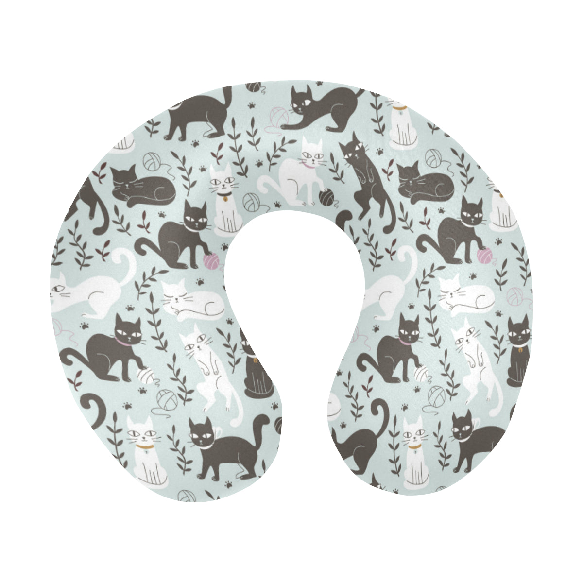Cat Pattern Print Design 08 U-Shaped Travel Neck Pillow