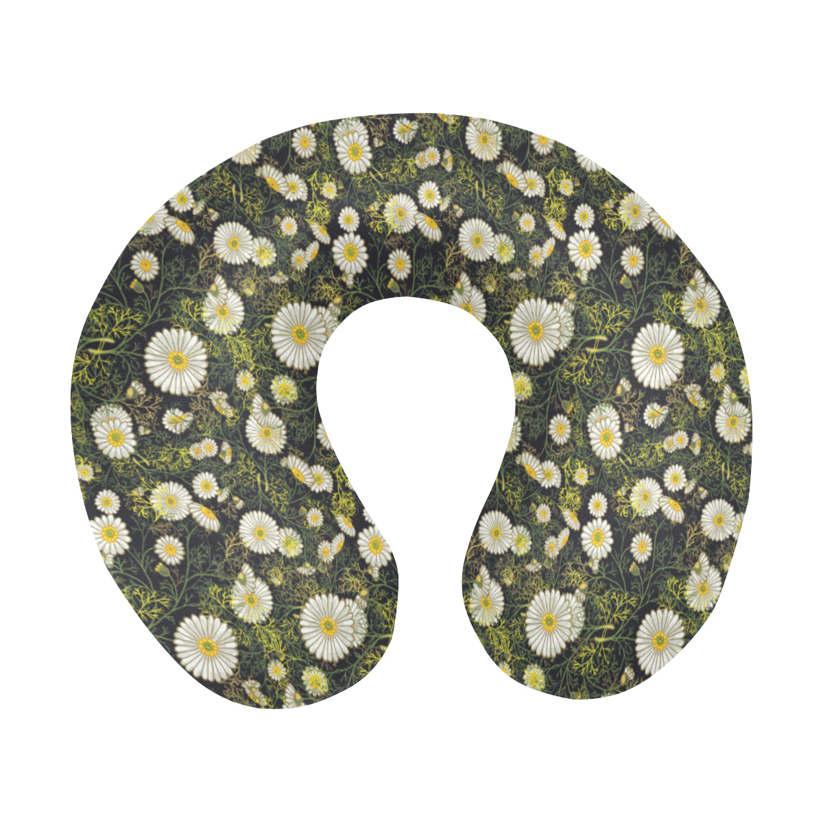 Daisy Pattern Print Design 03 U-Shaped Travel Neck Pillow