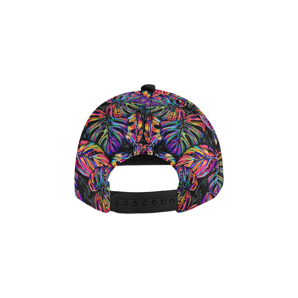 Neon Color Tropical Palm Leaves Snapback Cap