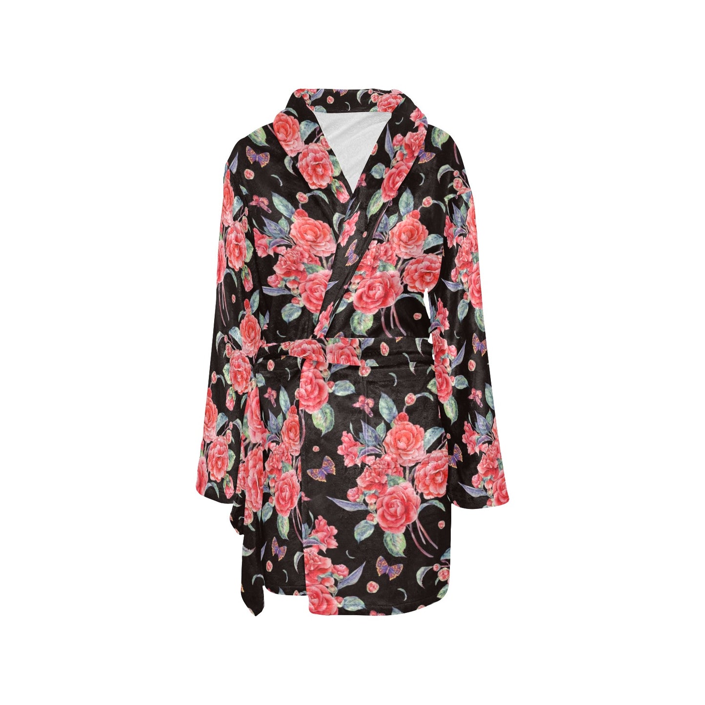 Camellia Pattern Print Design CM03 Women's Fleece Robe