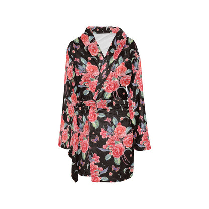 Camellia Pattern Print Design CM03 Women's Fleece Robe
