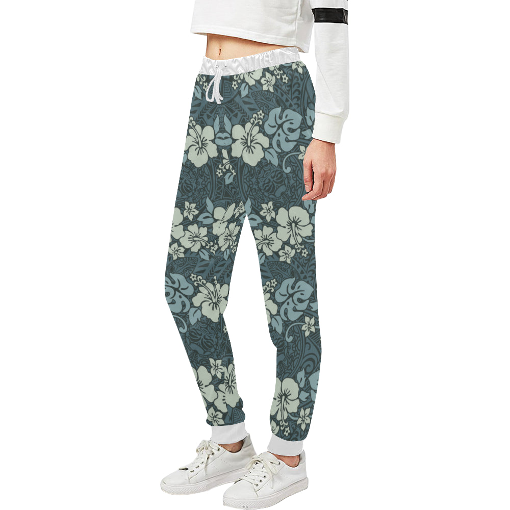 Flower Hawaiian Hibiscus Style Print Pattern Unisex Sweatpants