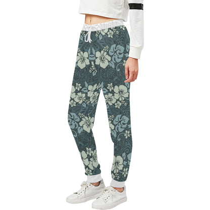 Flower Hawaiian Hibiscus Style Print Pattern Unisex Sweatpants