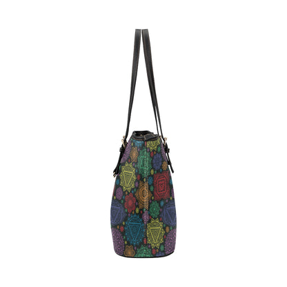Chakra Mandala Print Pattern Leather Tote Bag
