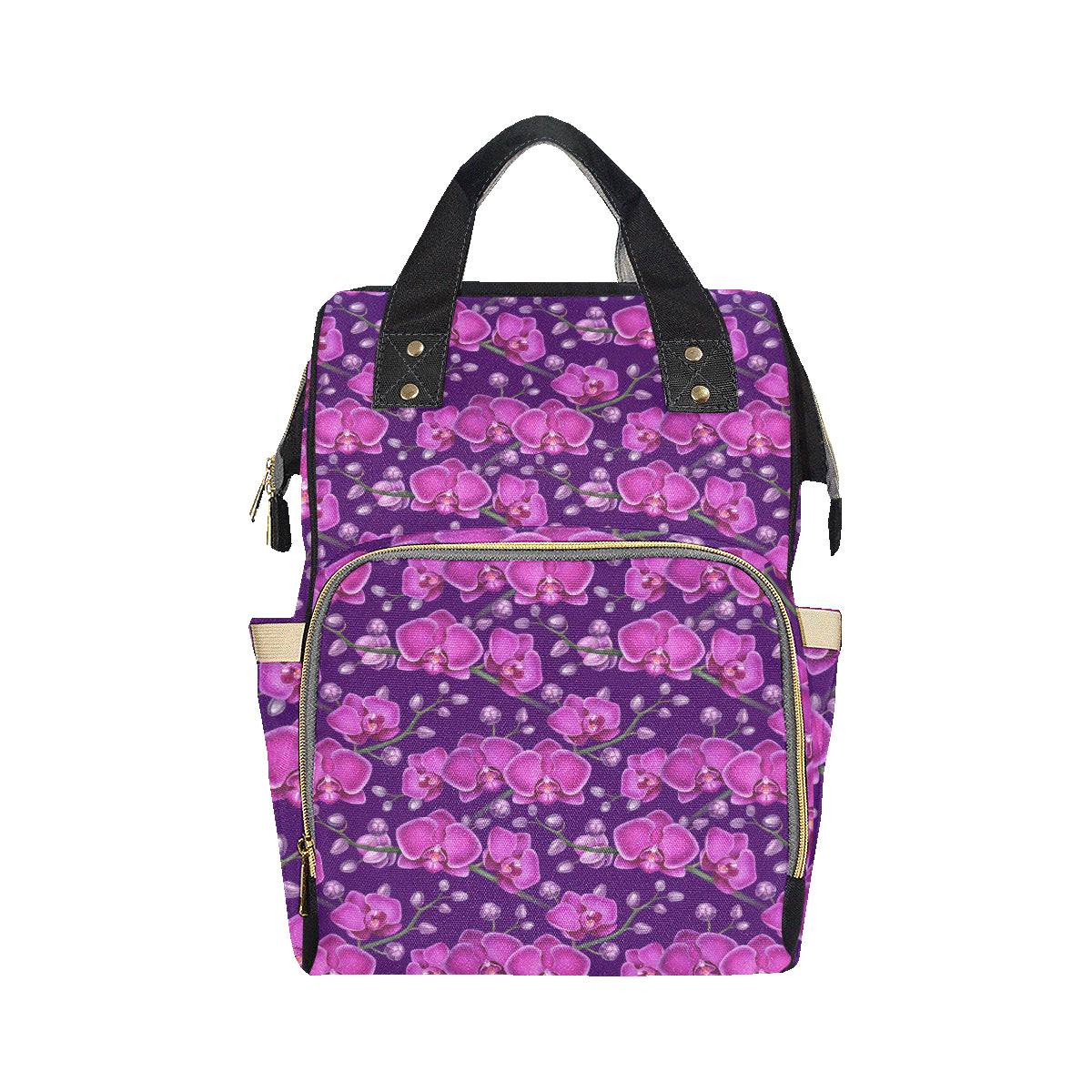 Orchid Pattern Print Design A03 Diaper Bag Backpack