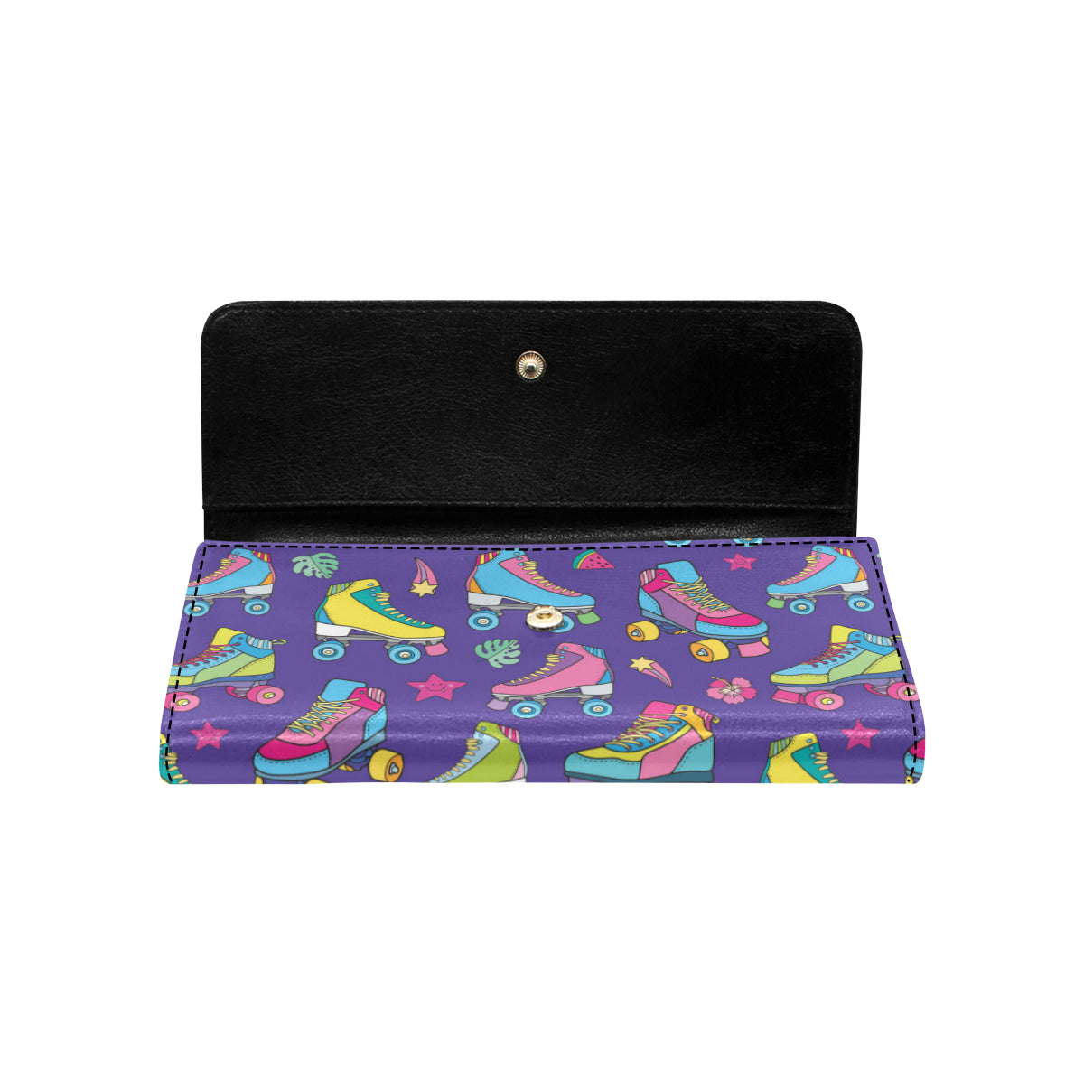 Roller skate Colorful Pattern Print Design A05 Women's Trifold Wallet