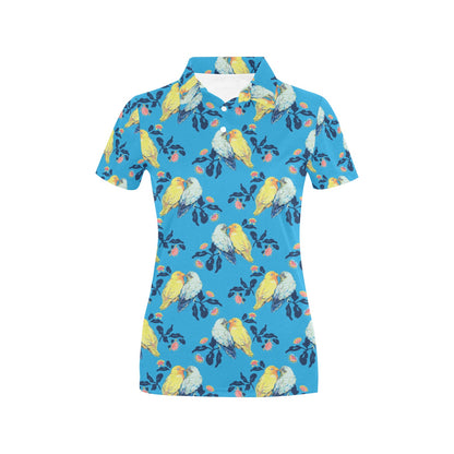 Lovebird Pattern Print Design 03 Women's Polo Shirt