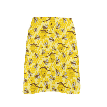 Bee With Honeycomb Print Design LKS302 17" Golf & Pickleball Skort with Pockets
