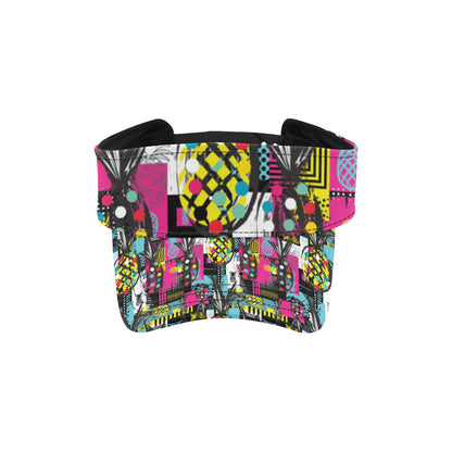 Pop Art Pineapple Pattern Print Design A02 Unisex Sun Visor