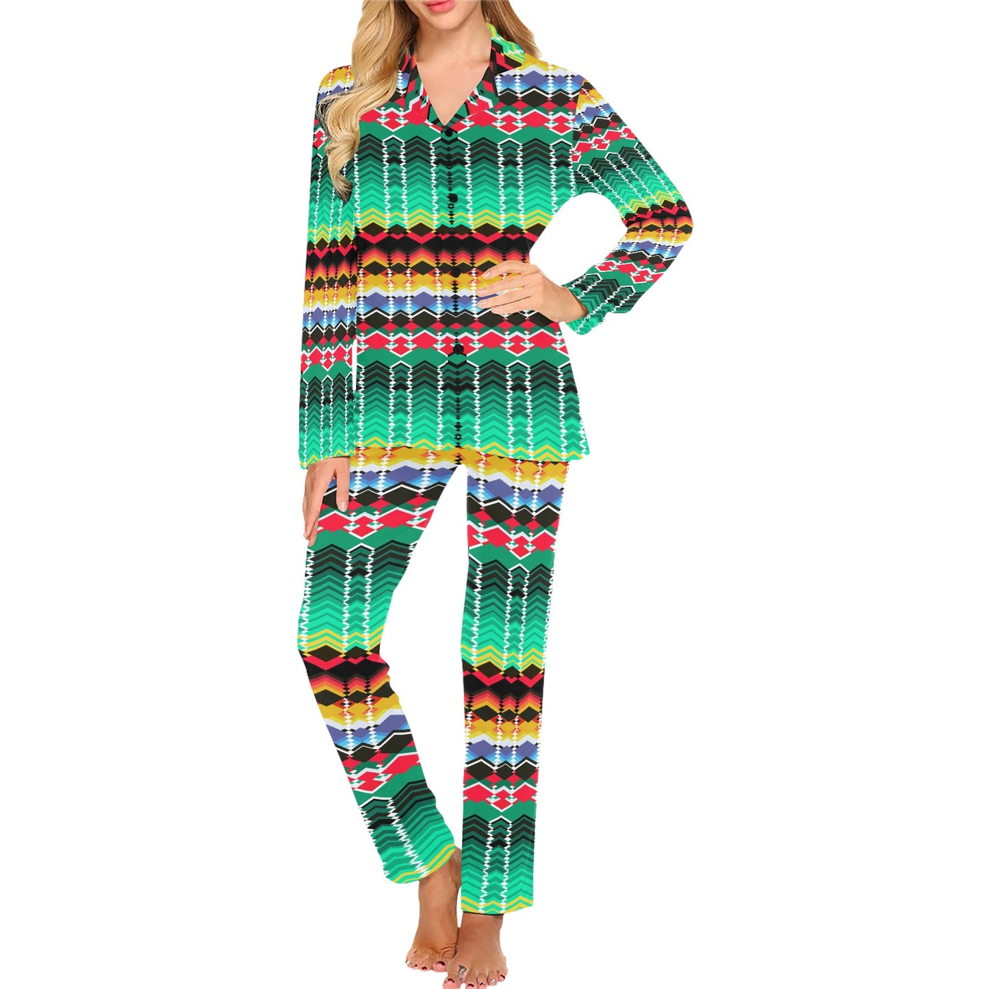 Serape Print Design LKS307 Women's Long Pajama Set