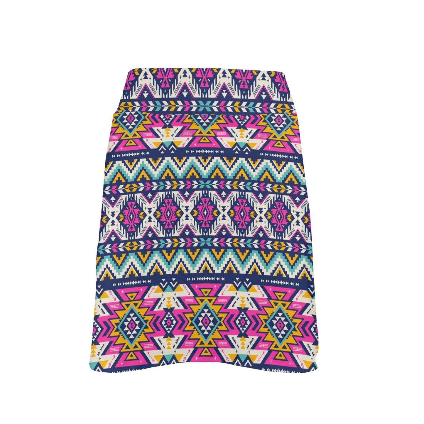 Aztec Pink Geometric Print Pattern 17" Golf & Pickleball Skort with Pockets