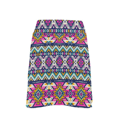 Aztec Pink Geometric Print Pattern 17" Golf & Pickleball Skort with Pockets