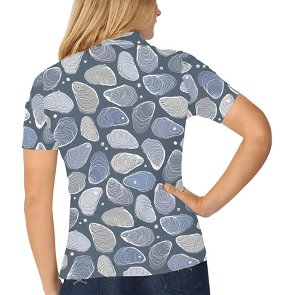 Oyster Pattern Print Design 02 Women's Polo Shirt