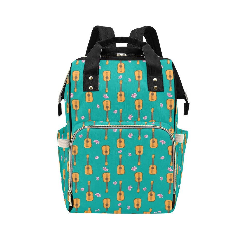 Ukulele Print Design LKS403 Diaper Bag Backpack