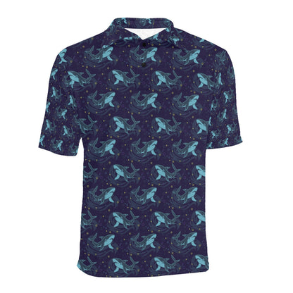 Shark Print Design LKS306 Men Polo Shirt