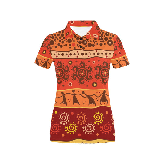 African Pattern Print Design 04 Women's Polo Shirt