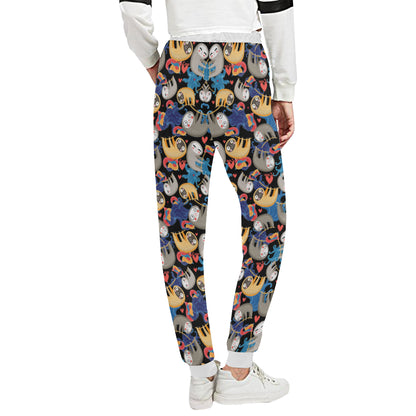 Sloth Cartoon Design Themed Print Unisex Sweatpants