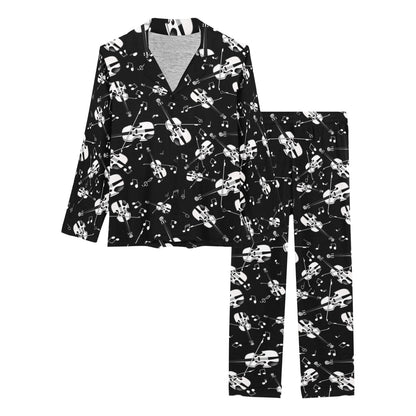 Violin Print Design LKS404 Women's Long Pajama Set