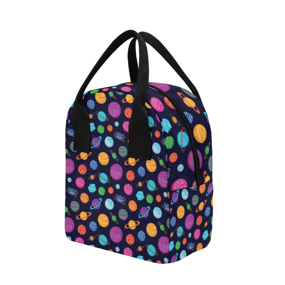 Planet Multicolor Print Design LKS302 Insulated Lunch Bag