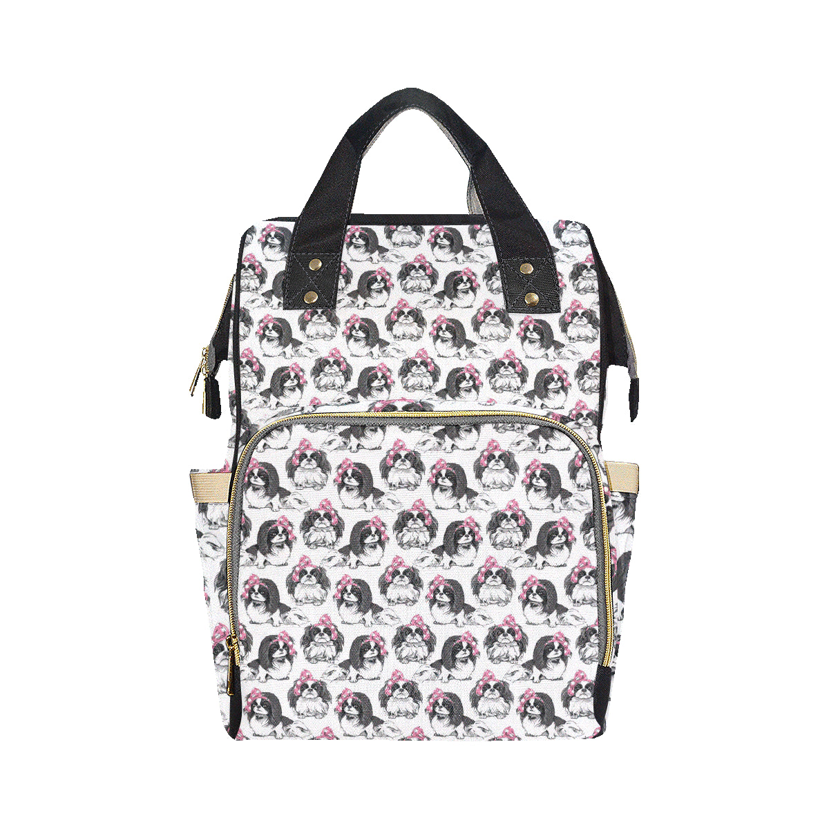 Japanese Chin Pattern Print Design 01 Diaper Bag Backpack