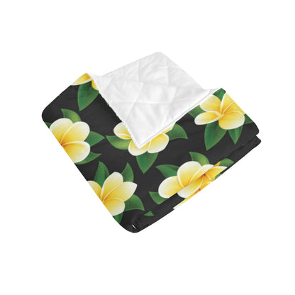 Plumeria Pattern Print Design A03 Premium Quilt