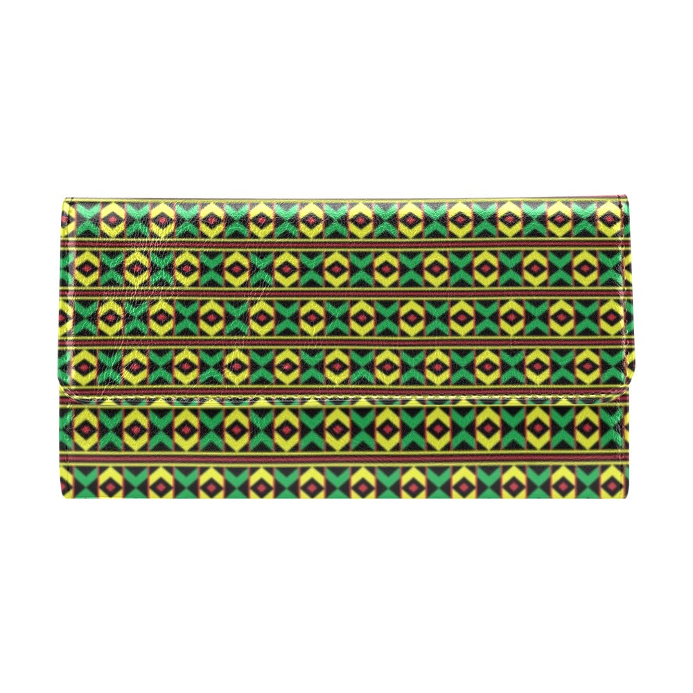 African Geometric Print Pattern Women's Trifold Wallet
