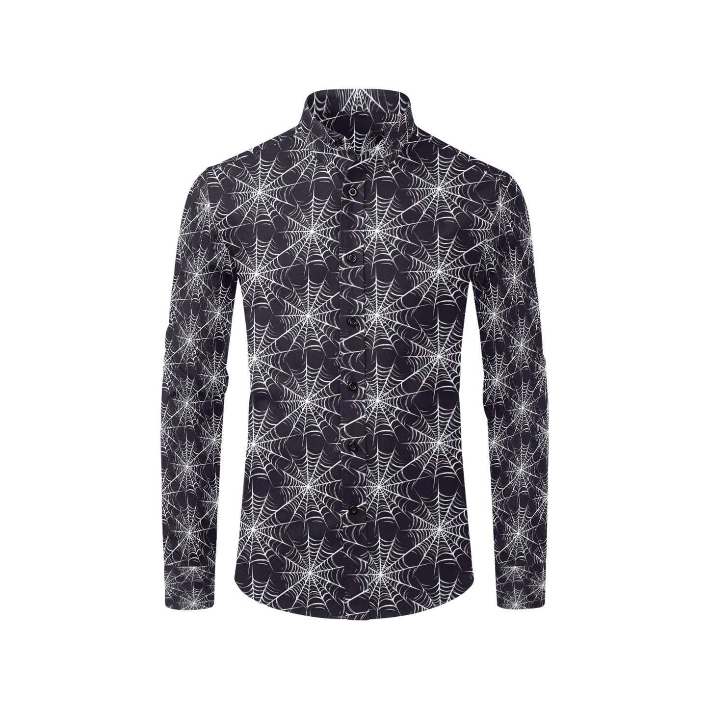 Spider Web Print Design LKS303 Men's Long Sleeve Dress Shirt