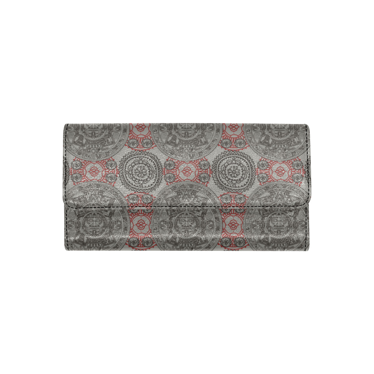 Calendar Aztec Pattern Print Design 04 Women's Trifold Wallet