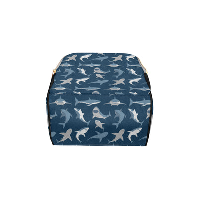 Shark Action Pattern Diaper Bag Backpack