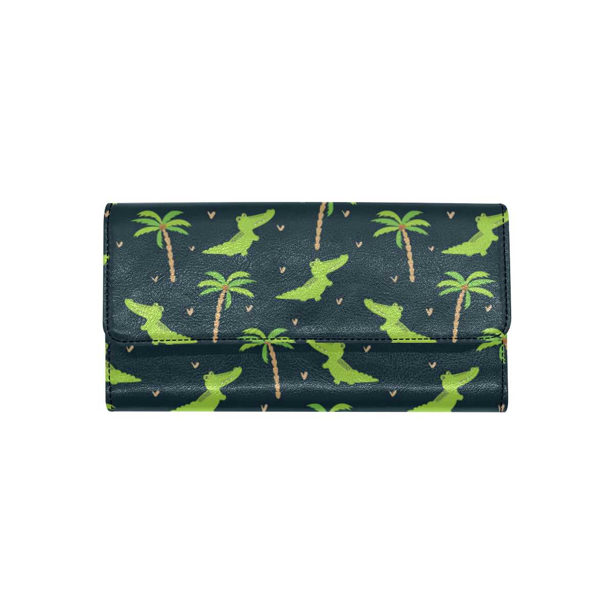 Alligator Pattern Print Design 02 Women's Trifold Wallet