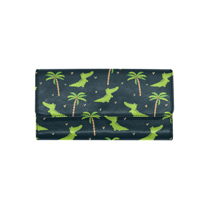 Alligator Pattern Print Design 02 Women's Trifold Wallet