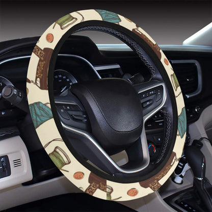 Sewing Equipment Print Design LKS303 Steering Wheel Cover with Elastic Edge