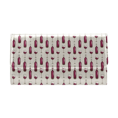 Wine Bottle Pattern Print Women's Trifold Wallet