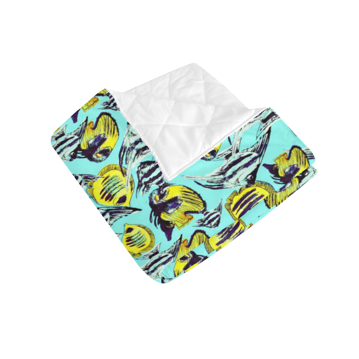 Angelfish Pattern Print Design 02 Premium Quilt