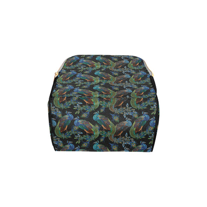Peacock Pattern Print Design A04 Diaper Bag Backpack