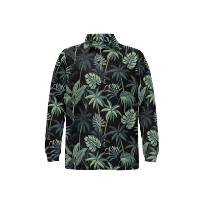 Rainforest Pattern Print Design RF02 Long Sleeve Polo Shirt For Men's