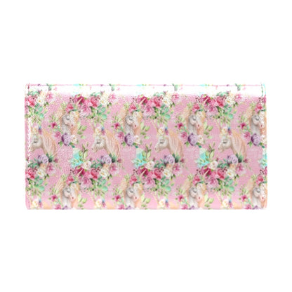 Unicorn Princess with Rose Women's Trifold Wallet