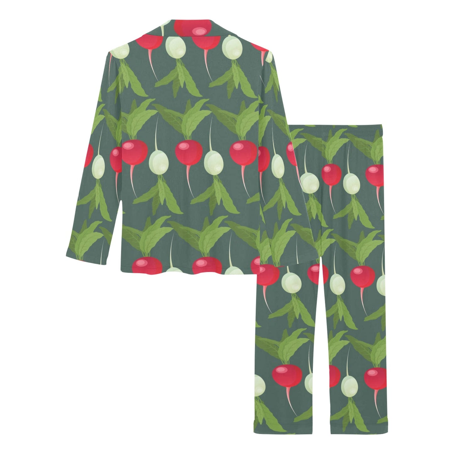 Radish Pattern Print Design A03 Women's Long Pajama Set
