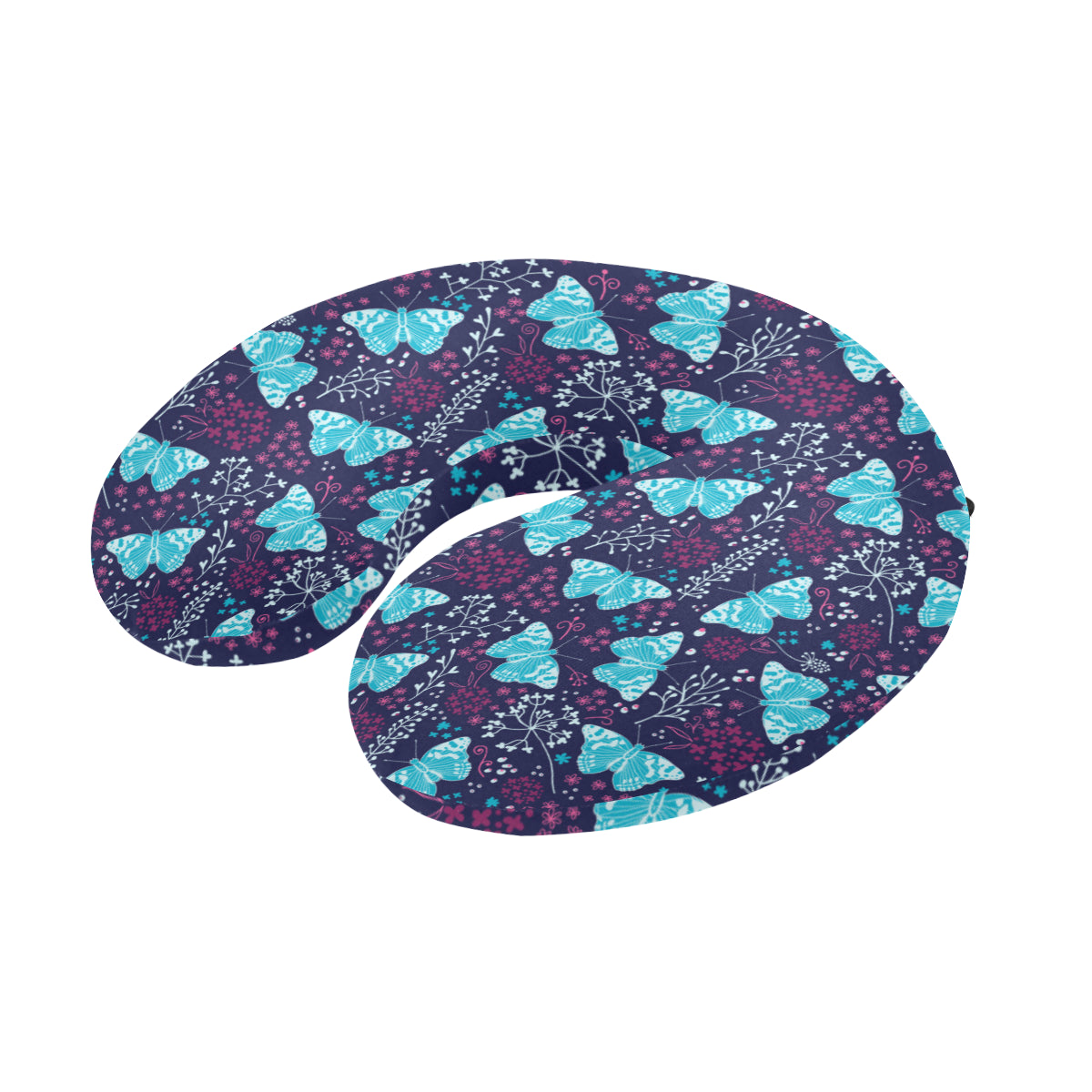 Butterfly Pattern Print Design 011 U-Shaped Travel Neck Pillow