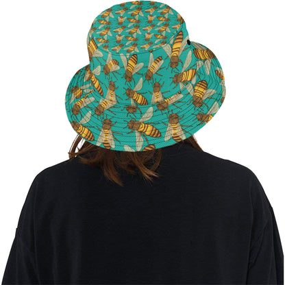 Bee Pattern Print Design BEE04 Unisex Bucket Hat