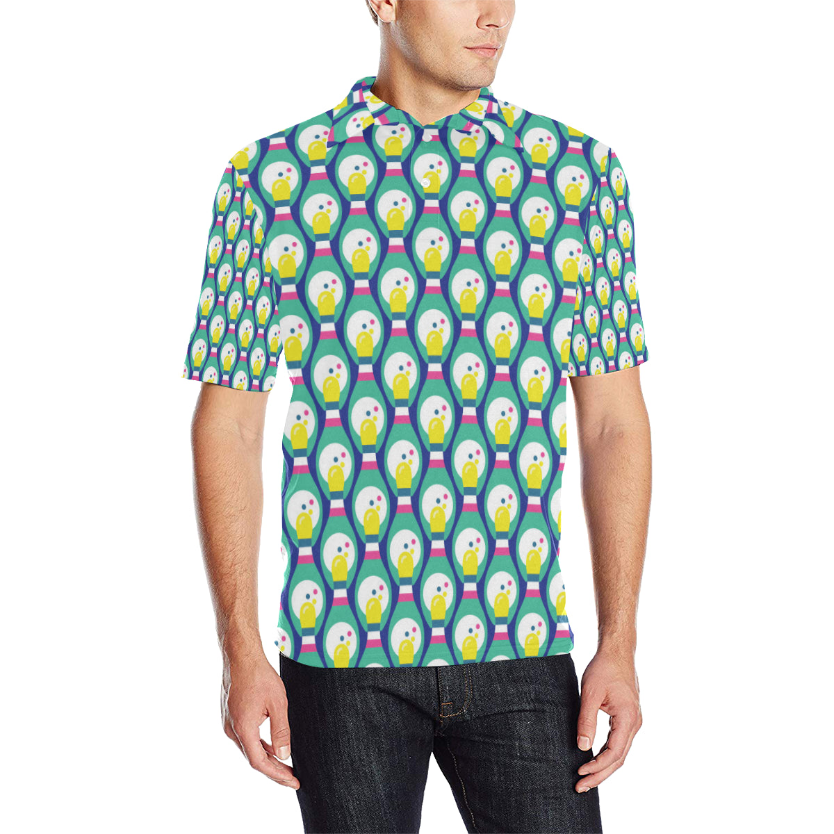 Bowling Pattern Print Design 04 Men Polo Shirt